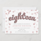 Moderne Rose Gold Balloons Glitzer 18. Geburtstag Einladung (Vorderseite)