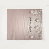 Moderne Rose Gold Balloons Streamers Hochzeit Wandteppich (Vorderseite (Horizontal))