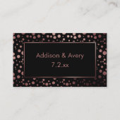 Moderne Rose Gold & Black Circles Vielen Dank einf Begleitkarte (Rückseite)