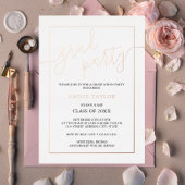 Moderne Rose Gold Black Graduation Party Folieneinladung