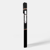 Moderne Rose Gold & Black Marble Achat Monogramm Case-Mate iPhone Hülle (Rückseite / Links)