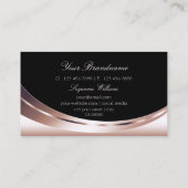 Moderne Rose Gold Black mit Logo Funkelnd Diamond Visitenkarte (Rückseite)