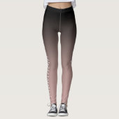 Moderne Rose Gold & Black Ombre Mit Monogramm Leggings (Vorderseite)