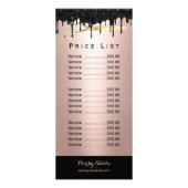 Moderne Rose Gold Black Tropfens Friseur Salon Pre Werbekarte (Vorne)