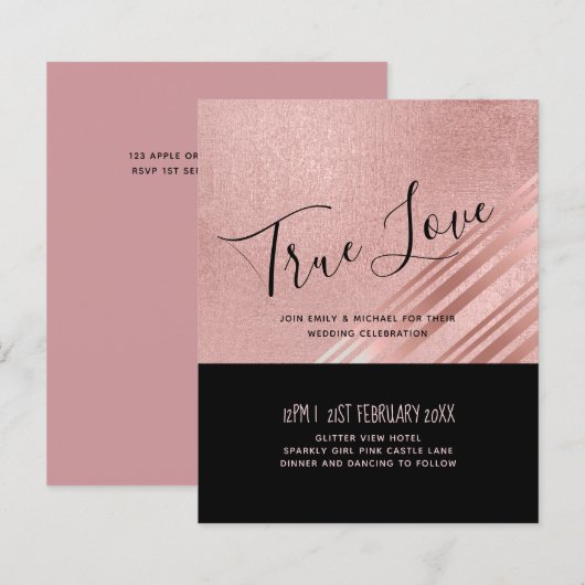 Moderne Rose Gold Black Wedding (Vorne/Hinten)