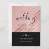 Moderne Rose Gold Black Wedding (Vorderseite)