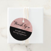 Moderne Rose Gold Black Wedding Geschenkanhänger (Beispiel)