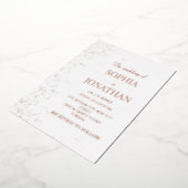 Moderne Rose Gold Blätter Hochzeitseinladung Folieneinladung (Gedreht)