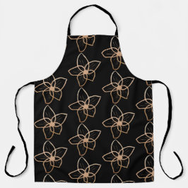 Moderne Rose Gold Blume All-over Print-Schürze Schürze