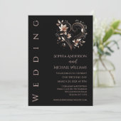 Moderne Rose Gold Blume Hochzeit Einladung (Stehend Vorderseite)