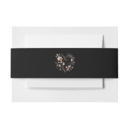Moderne Rose Gold-Blume mit Herz-Hochzeit- Einladungsbanderole