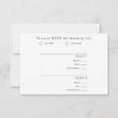 Moderne Rose Gold Blume und eine Herzhochzeit RSVP Karte (Rückseite)