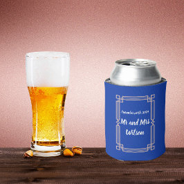 Moderne Rose Gold Border auf Navy Blue Can Cooler Dosenkühler