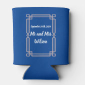 Moderne Rose Gold Border auf Navy Blue Can Cooler Dosenkühler (Rückseite)