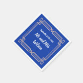 Moderne Rose Gold Border Navy Blue Cocktail Servie Serviette (Ecke)