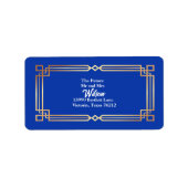 Moderne Rose Gold Border Navy Blue Rücksendeadress Adressaufkleber (Vorne)