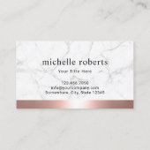 Moderne Rose Gold Border Trendy Marble Candle Bar Visitenkarte (Rückseite)