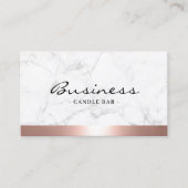 Moderne Rose Gold Border Trendy Marble Candle Bar Visitenkarte (Vorderseite)