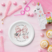 Moderne Rose Gold Bow sie hat Papier Rundplatte Pappteller (Party)