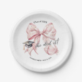 Moderne Rose Gold Bow sie hat Papier Rundplatte Pappteller (Vorderseite)