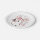 Moderne Rose Gold Bow sie hat Papier Rundplatte Pappteller (Schrägansicht)