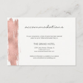 Moderne Rose Gold Brush Hochzeitskarte Begleitkarte