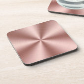 Moderne Rose Gold Brushed Conical Simulated Metal Getränkeuntersetzer (Linke Seite)