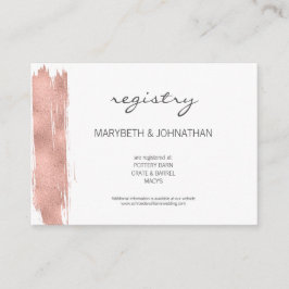 Moderne Rose Gold Brushstroke Wedding Card Begleitkarte