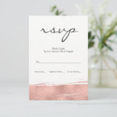 Moderne Rose Gold Brushstroke Wedding RSVP Card (Stehend Vorderseite)