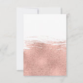 Moderne Rose Gold Brushstroke Wedding RSVP Card (Rückseite)