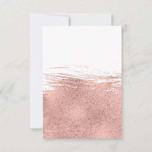 Moderne Rose Gold Brushstroke Wedding RSVP Card (Rückseite)