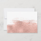 Moderne Rose Gold Brushstroke Wedding RSVP Card Karte (Rückseite)
