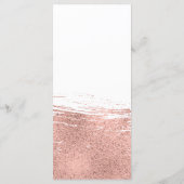 Moderne Rose Gold Brushstroke Wedelkarte Menükarte (Rückseite)
