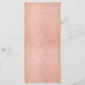 Moderne Rose Gold Calligraphy Metallic Wedding Men Menükarte (Rückseite)