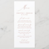 Moderne Rose Gold Calligraphy Metallic Wedding Men Menükarte (Vorderseite)