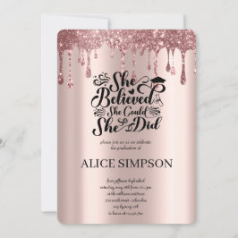 Moderne Rose Gold Chic Minimalistisches Foto Absch Einladung