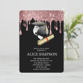 Moderne Rose Gold Chic Minimalistisches Foto Absch Einladung (Stehend Vorderseite)