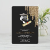 Moderne Rose Gold Chic Minimalistisches Foto Absch Einladung (Stehend Vorderseite)