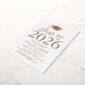 Moderne Rose Gold Class 2025 Graduation Party Folieneinladung (Gedreht)