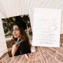 Moderne Rose Gold Class 2025 Graduation Party