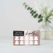 Moderne Rose Gold Coffee Shop Kaffeemassen Loyalit Treuekarte (Stehend Vorderseite)