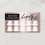 Moderne Rose Gold Coffee Shop Kaffeemassen Loyalit Treuekarte (Vorderseite)