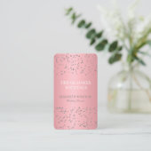 Moderne Rose Gold Confetti Beruflich Visitenkarte (Stehend Vorderseite)