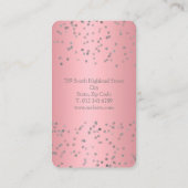Moderne Rose Gold Confetti Beruflich Visitenkarte (Rückseite)