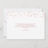 Moderne Rose Gold Confetti Pinselschrift DANKEN Dankeskarte (Rückseite)