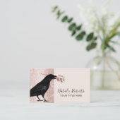 Moderne Rose Gold Crow & Blume Eventplanung Visitenkarte (Stehend Vorderseite)