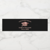 Moderne Rose Gold Custom Abschluss Wasserflaschenetikett (Einzelnes Label)