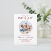 Moderne Rose Gold Custom Pet Foto Hochzeit Einladungspostkarte (Stehend Vorderseite)