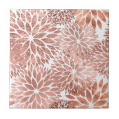 Moderne Rose Gold Dahlia Fliese (Vorderseite)