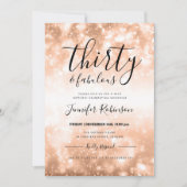 Moderne Rose Gold Dreißig & Fabulous 30. Geburtsta Einladung (Vorderseite)